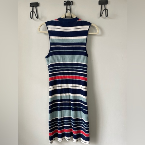 Lulu’s, women’s large, ribbed striped high neck sleeveless mini dress - Picture 4 of 6